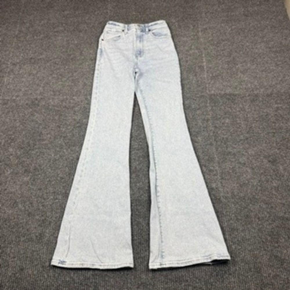 Abercrombie & Fitch The Flare Ultra High Rise Jeans Light Wash Blue 25 0L